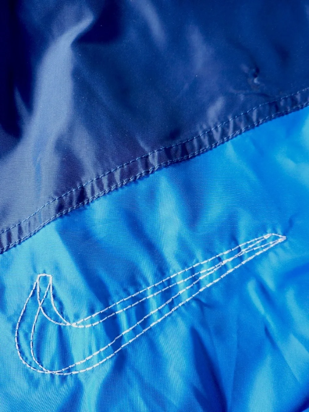 VTG 80s 90s NIKE Mens XL Blue Full Zip Track Jacket Windbreaker Swoosh Mesh Vent